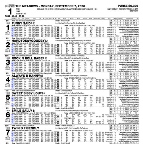 meadows live racing|Race Program .